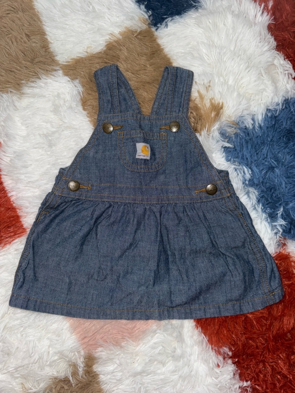 Carhartt Girls' Denim Overall Dress - Blue